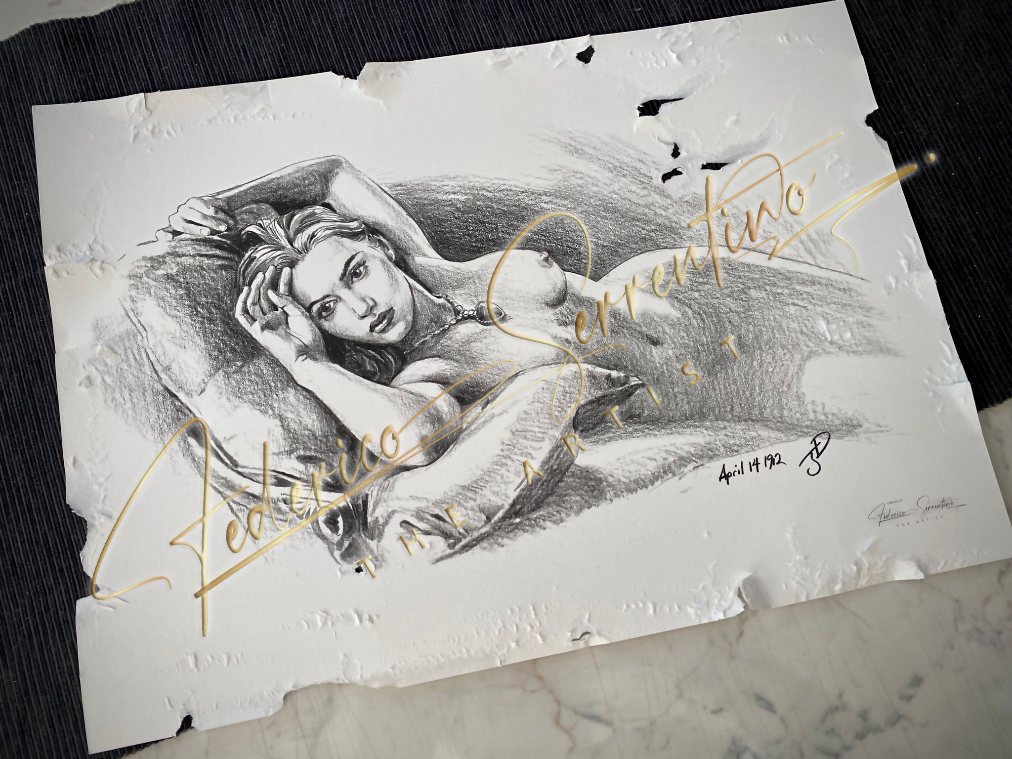 タイタニック号 - ローズスケッチ肖像画タイタニック号沈没バージョン