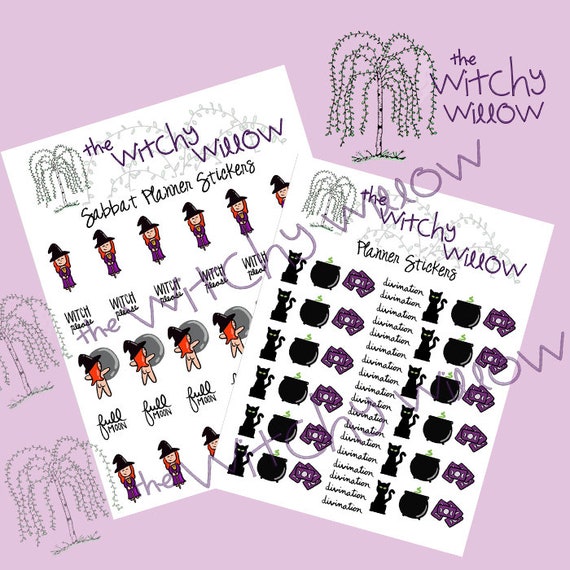 Witchy Pagan Planner Stickers PRINTABLE PDF | Etsy
