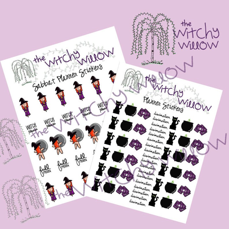 Witchy Pagan Planner Stickers PRINTABLE PDF - Etsy