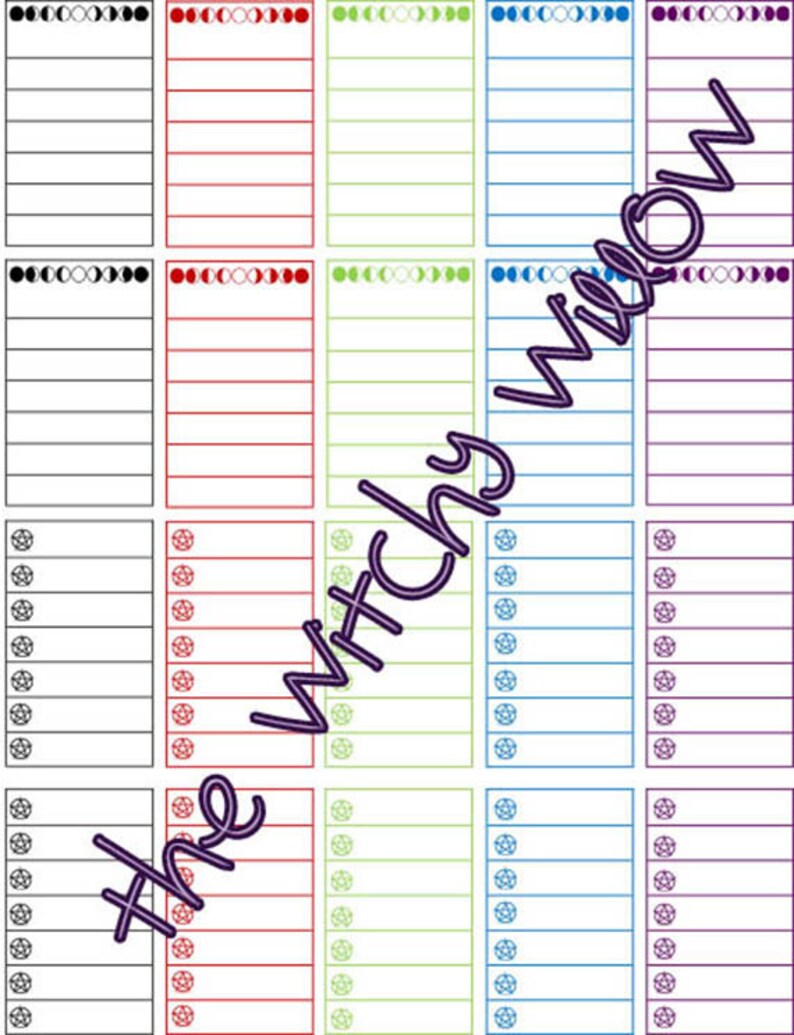 100 Pagan Witch Planner Stickers PRINTABLE PDF - Etsy