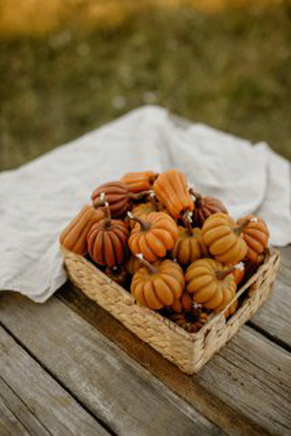 Pumpkin Beeswax Candle Pumpkin Shaped Candle Aesthetic Etsy