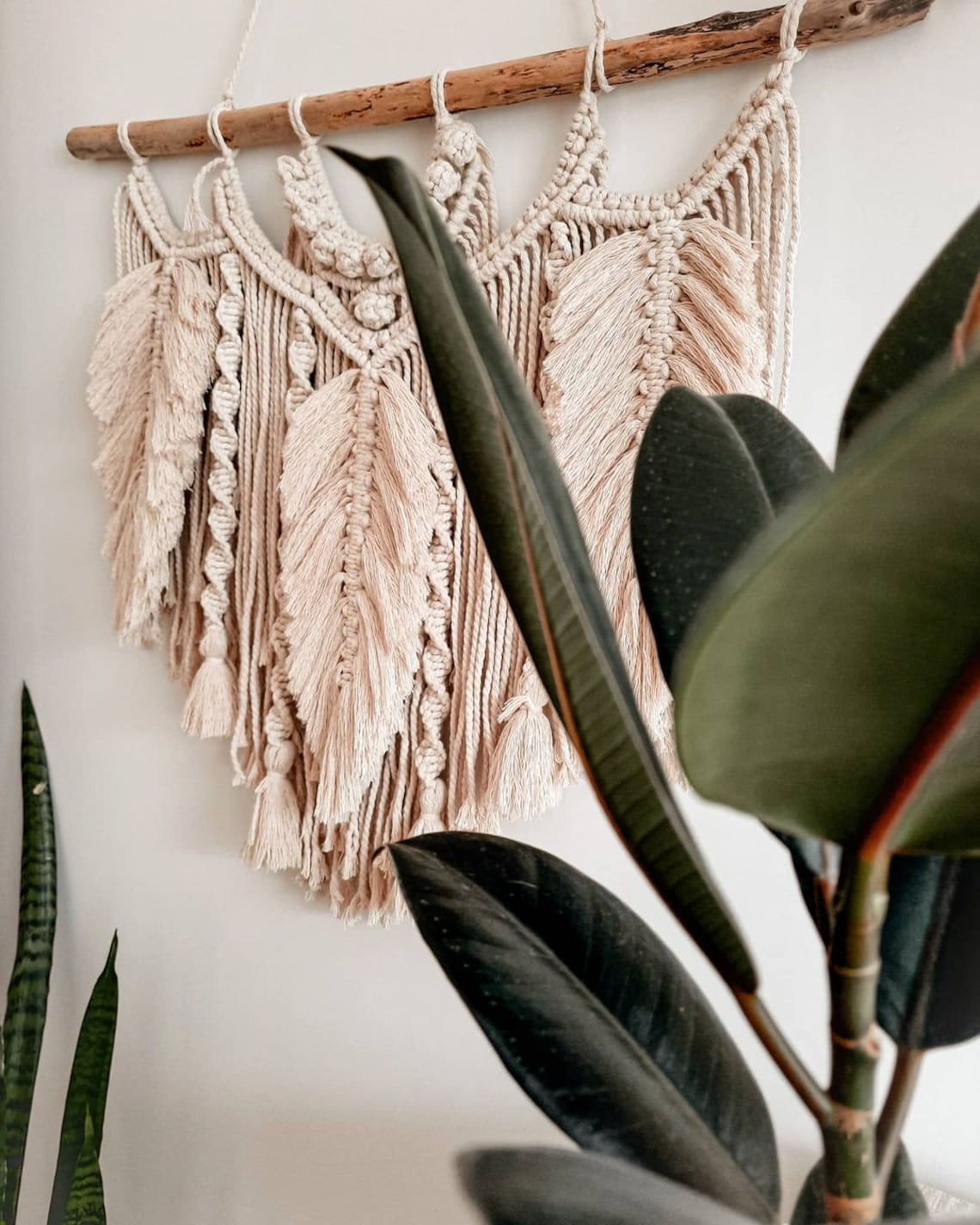 Macrame Wall Hanging Macrame Leaf Macrame Feathers Wall Etsy