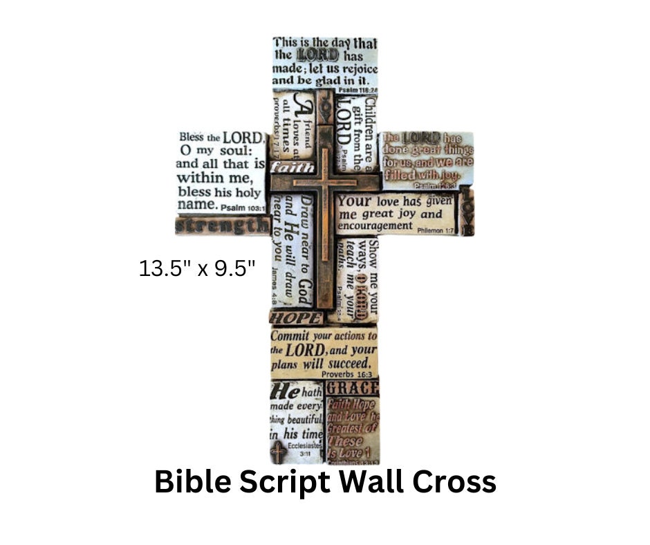 Script Cross Drawing Bible Script Wall Cross - Etsy