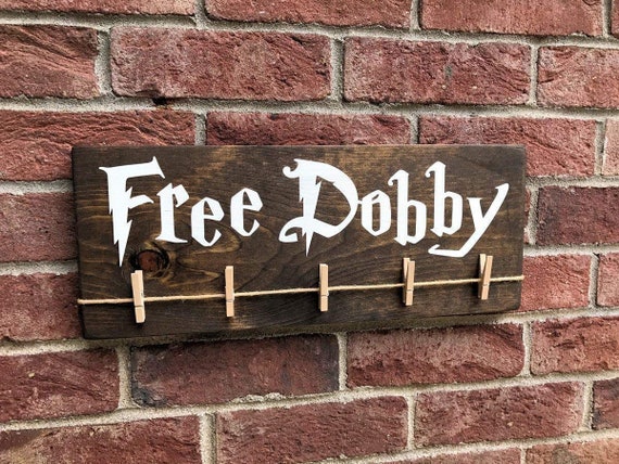Free Dobby Laundry Room Sign Potter Sign Lost Sock Holder Wizards Magic Save Dobby Free Elf Funny Teen Gift For Her