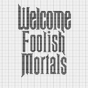 Haunted Mansion Welcome Foolish Mortals Crochet Blanket Graphgan Pattern Instructions