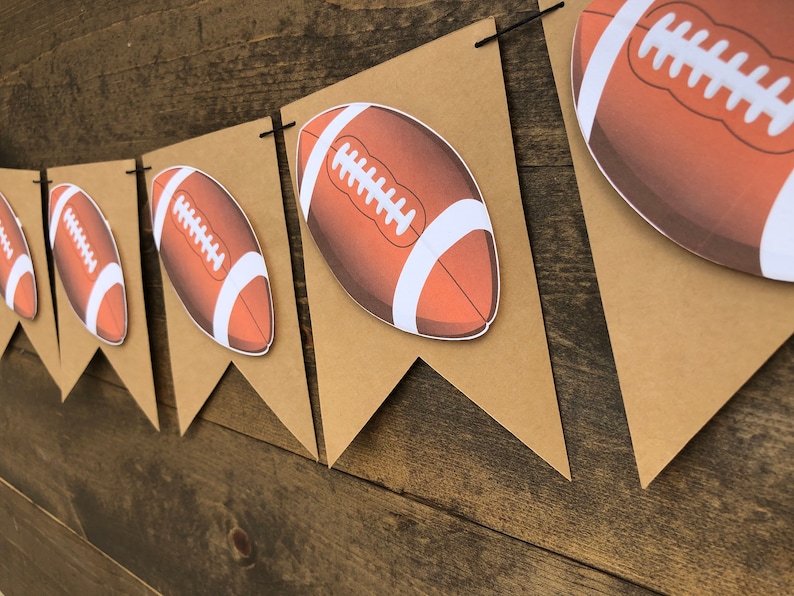 Football Banner Super Bowl Party Banner Sports Theme Birthday Football Baby Shower Football Garland Touchdowns or Tutus |