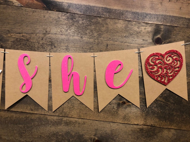 Valentine's Day Gender Reveal Valentine's Day Baby Shower Valentine's Day Gender Reveal Banner He Or She Banner Boy Or Girl Banner image 5