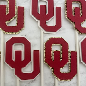 University of Oklahoma | University of Oklahoma Cupcake Toppers | College Graduation Decorations | 2022 grad | Boomer Sooner |