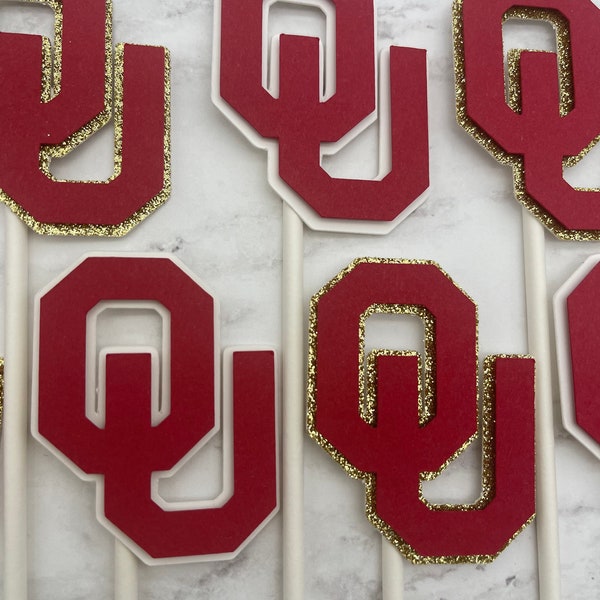 University of Oklahoma | University of Oklahoma Cupcake Toppers | College Graduation Decorations | 2022 grad | Boomer Sooner |