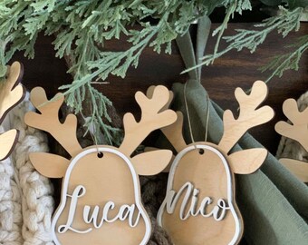 Ready To Ship | Personalized Wooden Stocking Tag | Ships Same Day | Custom Engraved Gift Tag |  Wooden Tag Place Setting | CUSTOM |