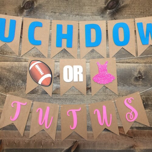 Touchdowns or Tutus Gender Reveal Baby Water Labels Football - Etsy