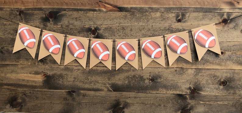 Football Banner Super Bowl Party Banner Sports Theme Birthday Football Baby Shower Football Garland Touchdowns or Tutus |