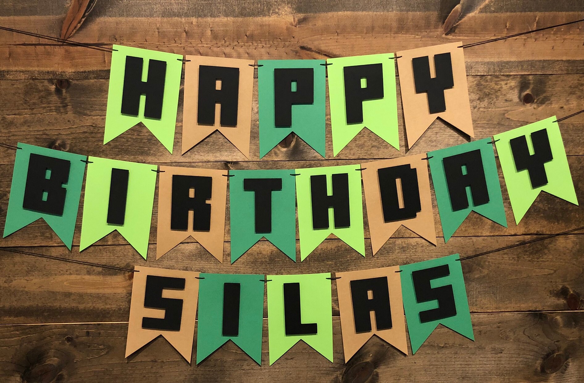 Buy Minecraft Inspired Banner Happy Birthday Banner Video Game Online in  India - Etsy