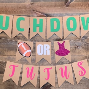 Touchdowns Or Tutus | Touchdowns or Tutus Banner | Gender Reveal Banner | Gender Reveal Party | Baby Shower Banner | Pink or Blue |