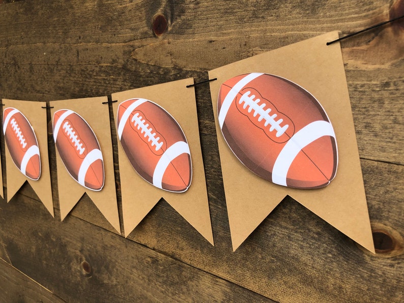 Football Banner Super Bowl Party Banner Sports Theme Birthday Football Baby Shower Football Garland Touchdowns or Tutus |