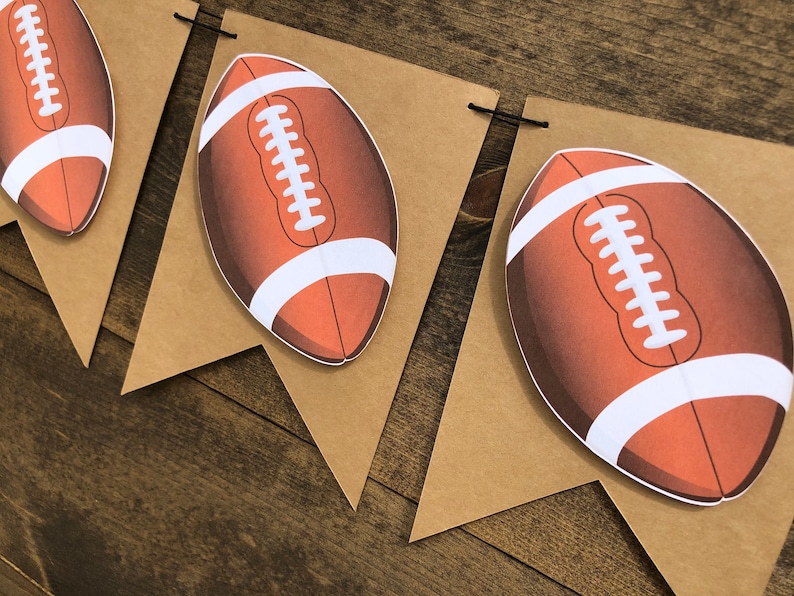Football Banner Super Bowl Party Banner Sports Theme Birthday Football Baby Shower Football Garland Touchdowns or Tutus |