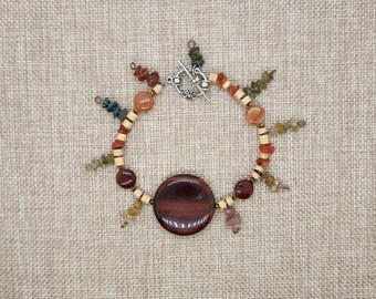 Hand Beaded Red Tigers Eye Carnelian Bracelet