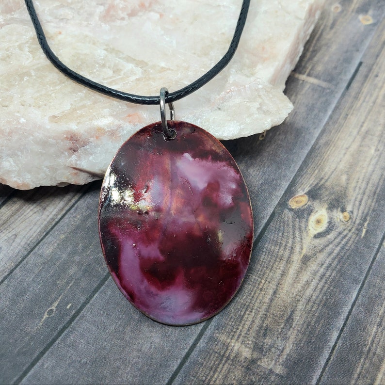 Peony Inked Copper Necklace
