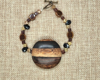 Hand Beaded Smoky Quartz Onyx Bracelet