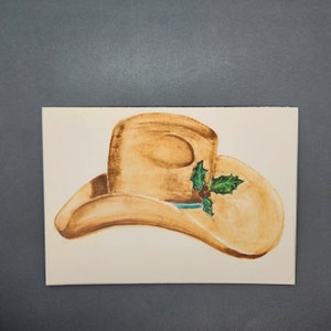 Cowboy kerst handgeschilderde kerstkaarten