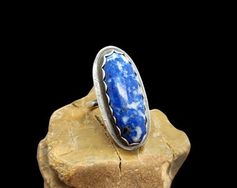 Handcut Lapis Lazuli Sterling Silver Ring