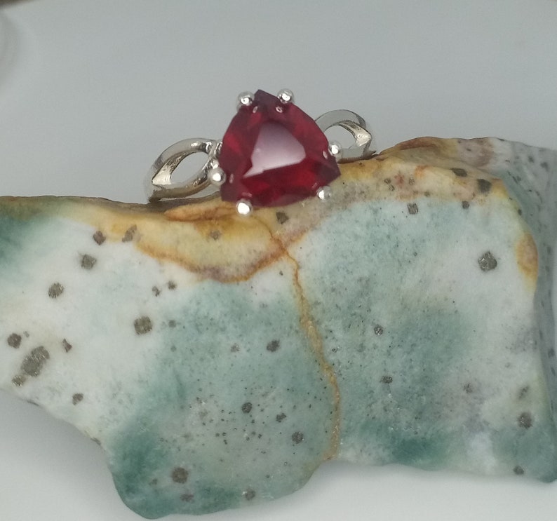 Handcut 2.6ct Garnet Silver Ring
