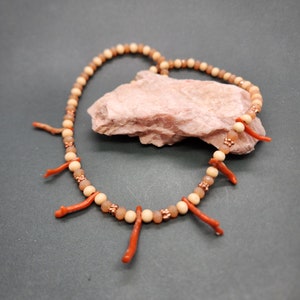 Hand Beaded Coral Necklace