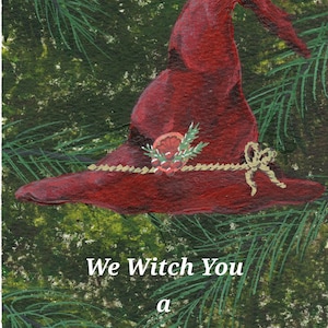 Desejamos a você um Feliz Natal, Cartão de Natal Alternativo Wiccan de Bruxa Pagã