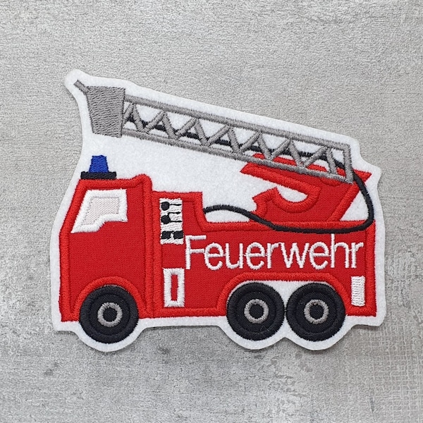 Große Applikation Feuerwehr, Stickapplikation Stickerei Appli Aufnäher Geburtstagsshirt DIY