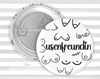 Button Busenfreundin - BFF Beste Freundin Anstecker Brosche Auszeichnung Busen Brüste Geschenk