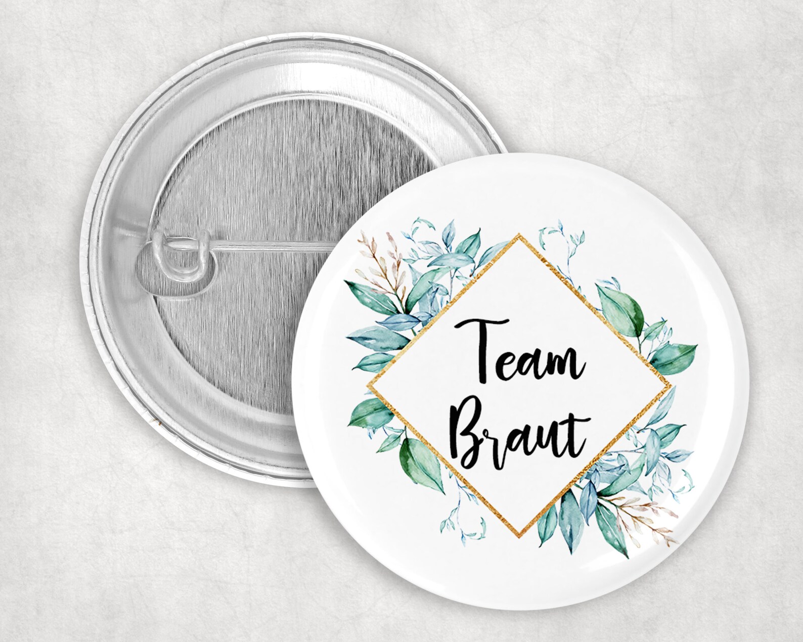 1x Button Team Braut Blume 4eck 59mm Anstecker Pin Brosche - Etsy.de