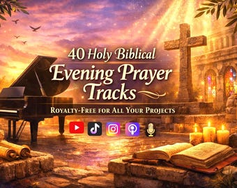 40 Holy Biblical Evening Prayer Tracks, Peaceful Piano & Spiritual Meditation (Digital Download)
