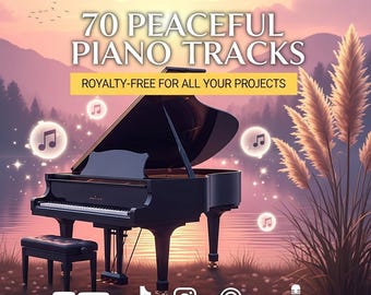 70 Royalty-Free Calm Piano Music Tracks, Ambient Instrumental (Digital Download)