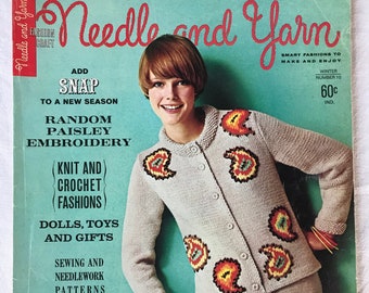 Vintage 1967 Needle and Yarn Booklet, Fashion Craft, # 10, Knitting Patterns, Great Photos of 1960's Fashions!