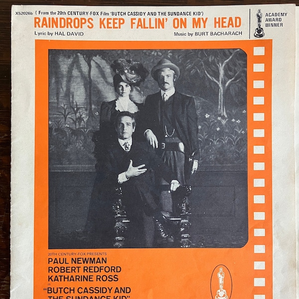 Raindrops Keep Fallin’ On My Head Piano Sheet Music, From the Film Butch Cassidy and The Sundance Kid, 1969