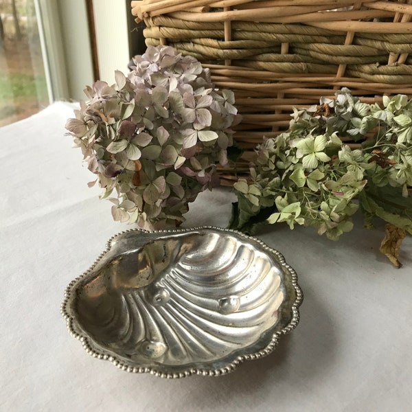 Vintage Celtic Quality Plate Shell Butter Dish, Soap Dish, Silver Plate on Brass,  Dish Only, Made in England