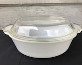 Vintage Fire King Oval Casserole with Lid, Milk Glass, Handles, 1.5 Quart, 467, Vintage Kitchen, Farmhouse