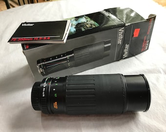 Vivitar 75-300mm Macro Lens, Zoom Lens with Camera Bag, 1990's