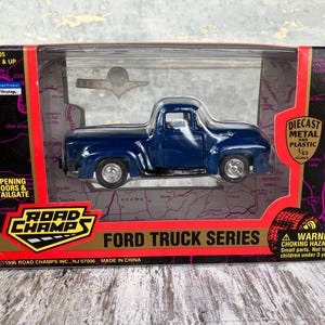 Vintage Road Champs #64205 F-100 BLUE Ford Die Cast Truck, Ford Truck Series, 1996