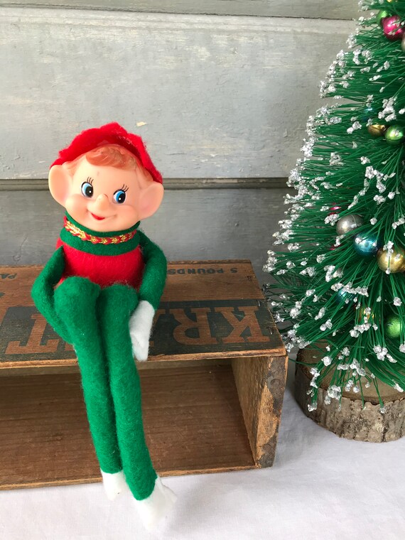 Vintage Pixie Elf Shelf Sitter Shabby Knee Hugger Elf | Etsy