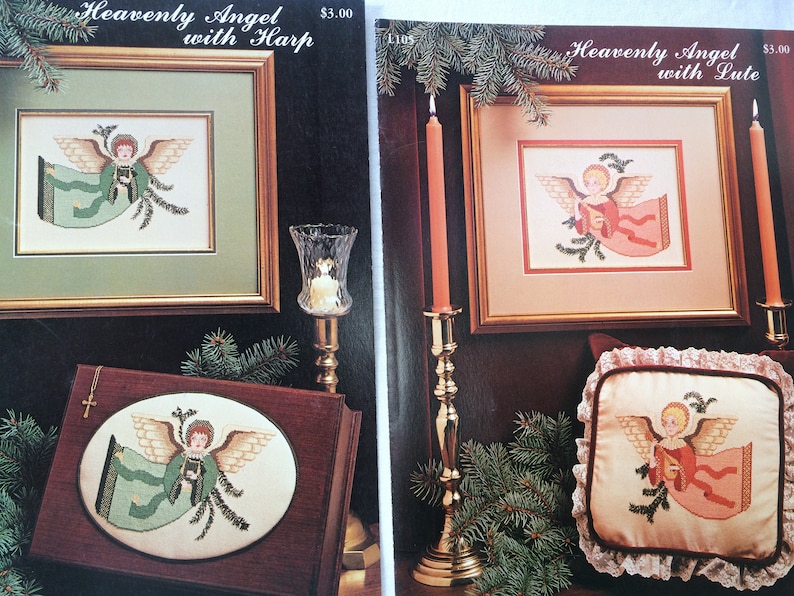 Vintage Set of 2 Angel Counted Cross Stitch Pattern Books - Etsy