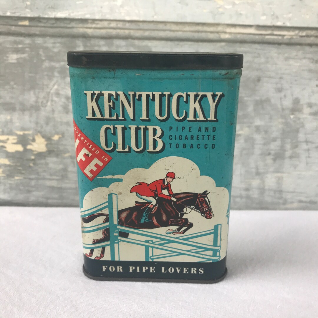 Vintage Kentucky Club Pipe & Cigarette Tobacco Tin Pocket Etsy