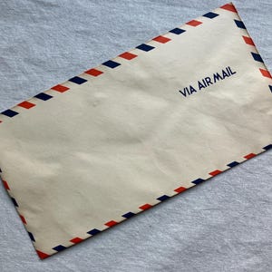 Vintage Original Air Mail Envelope, Sold Individually, Paper Ephemera, Junk Journals, Paper Crafting
