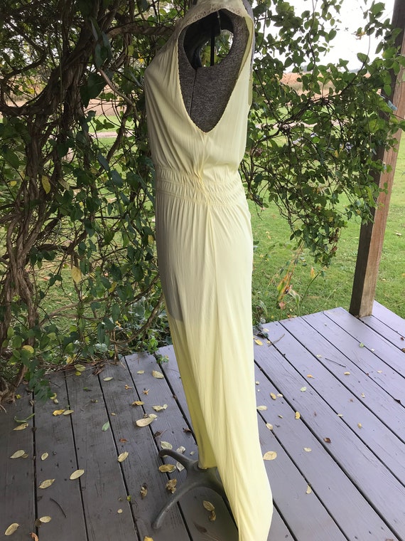 Vintage Ladies Yellow Rayon Nightgown, Full Lengt… - image 4