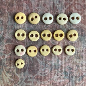 Lot of 16 Antique Underwear Buttons, Old Buttons, Ceramic, Bone or Celluloid