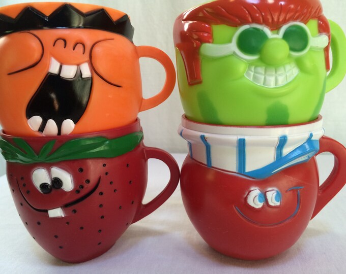 Funny Face Drink Cups/pillsbury Co. Promotional Mugs Set of 4 Etsy