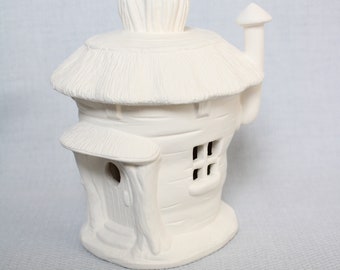 Bisque ceramic miniature fairy house bisque - paintable - garden gnome sprite elf carrot house