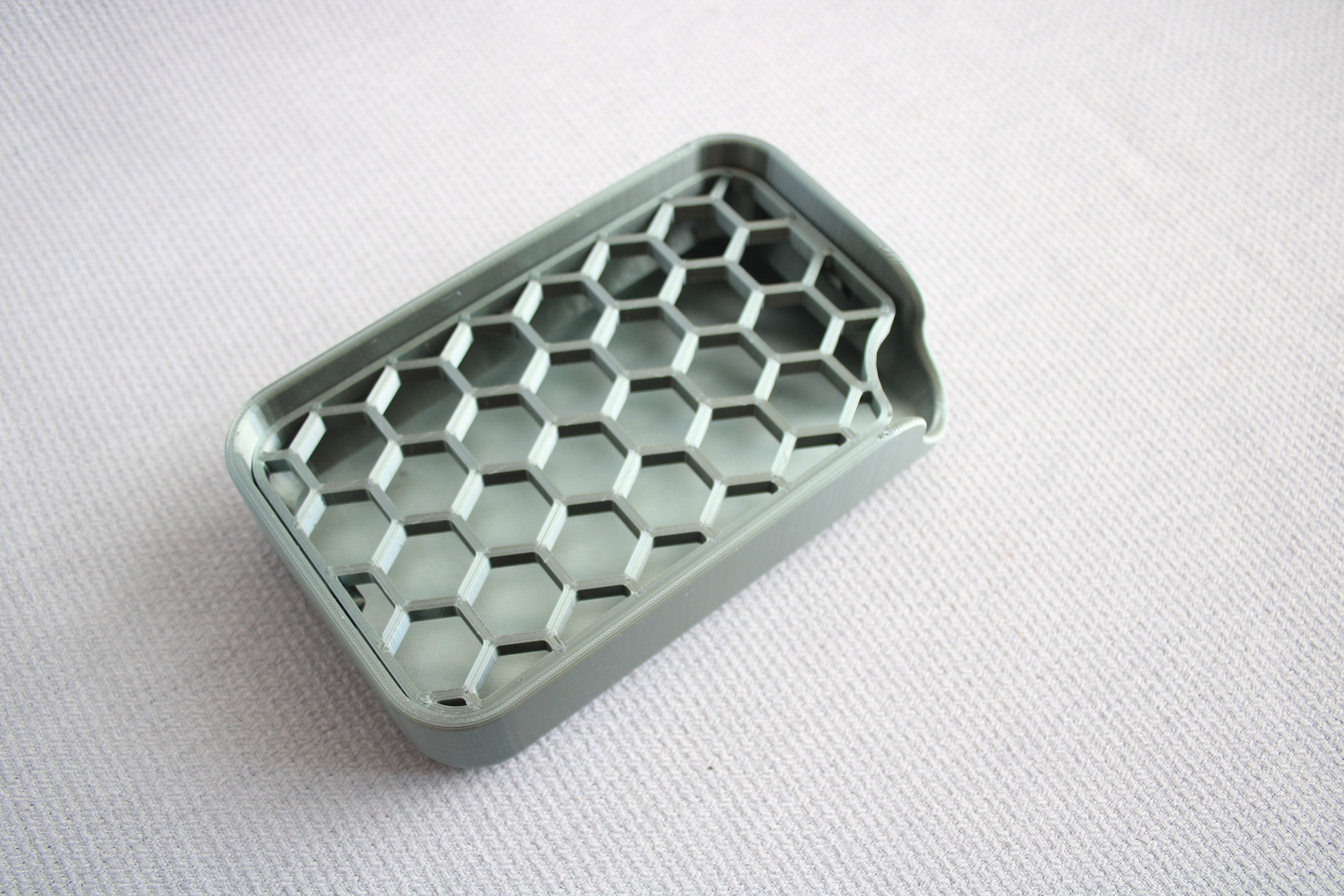 Emerald Green Grey Plastic Soap Dish With Alveolate 3D Printing Hexagon