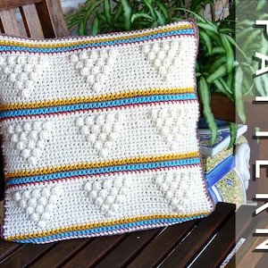 Crochet Cushion Cover Pattern | Crocheted Throw Pillow PDF Patterns Tutorial Download | DIY Boho Bohemian Homewares Home Decor 0165