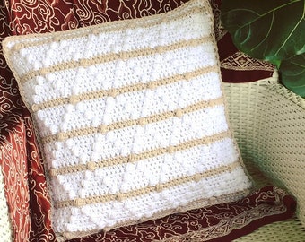 Crochet Cushion Cover Pattern: Boho Pillow, DIY Tutorial (PDF
